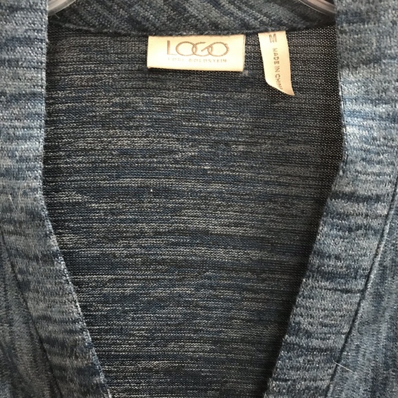 LOGO Lori Goldstein Blue Shark Bite Zip Up Tunic M - Picture 4 of 4